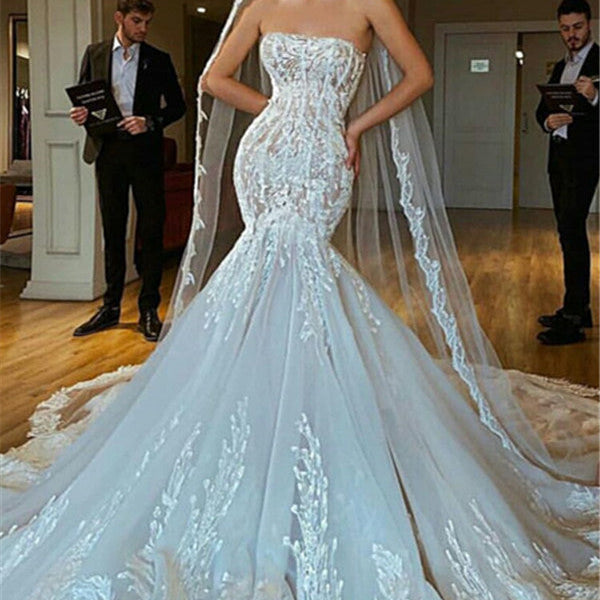 chinese dress ladies Custom Made Sexy Mermaid Puff Sleeve Wedding Dress — Scoop Neck, Boho- –  HER SHOP