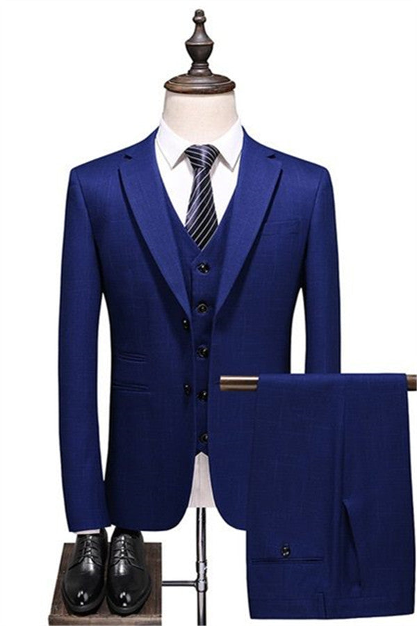 Ballbella made this Navy Blue Simple Formal Tuxedo, Slim fit Men Suits online with rush order service. Discover the design of this Dark Blue Solid Notched Lapel Single Breasted mens suits cheap for prom, wedding or formal business occasion.