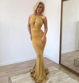 Ballbella offers New Arrival Ginger Halter Keyhole Mermaid Long Prom Party Gowns on Sale at a cheap price from Stretch Satin to Mermaid Floor-length hem. Gorgeous yet affordable  Prom Dresses.
