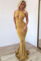 Ballbella offers New Arrival Ginger Halter Keyhole Mermaid Long Prom Party Gowns on Sale at a cheap price from Stretch Satin to Mermaid Floor-length hem. Gorgeous yet affordable  Prom Dresses.
