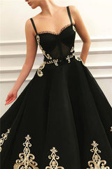 New Black Sweetheart A-line Evening Dress with Golden Lace Appliques comes in all sizes and colors from Tulle to A-line Floor-length skirts. Shop a selection of Sleeveless Prom Dresses, Evening Dresses for your big day.