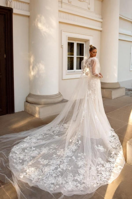 Noble sweetheart sleeveless mermaid lace Wedding Dresses-Ballbella