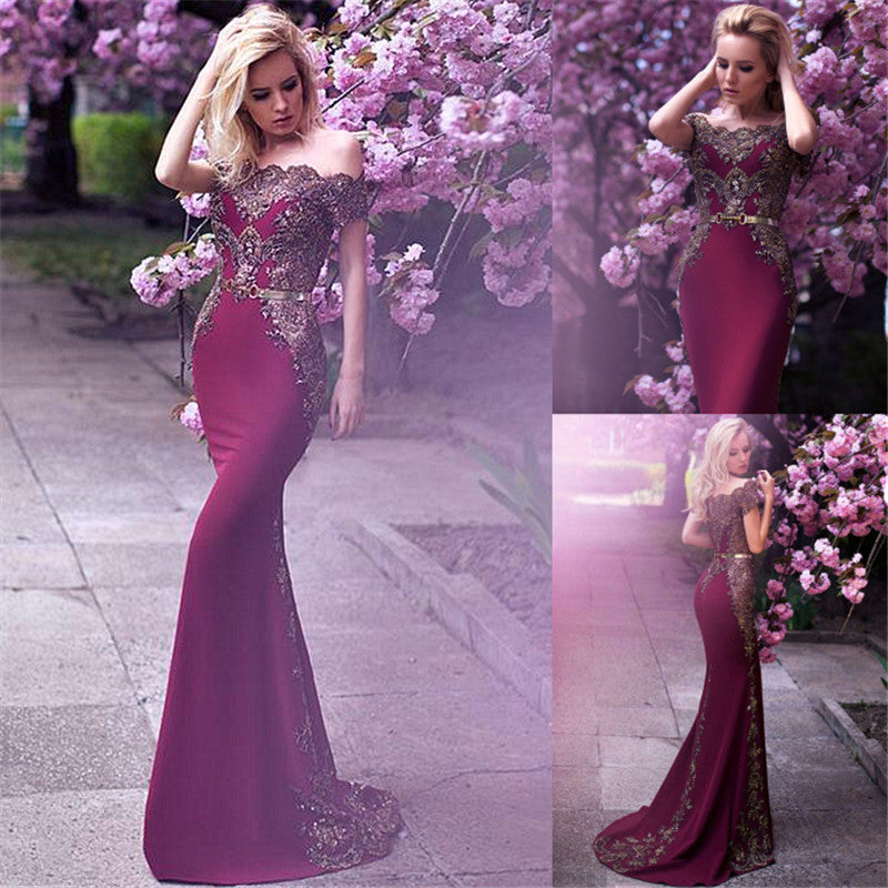 Ballbella custom made this Chic mermaid Off-the-Shoulder Prom Party GownsNew Arrival in high quality,  we sell dresses On Sale all over the world. Also,  extra discount are offered to our customers. We will try our best to satisfy everyone and make the dress fit you well.