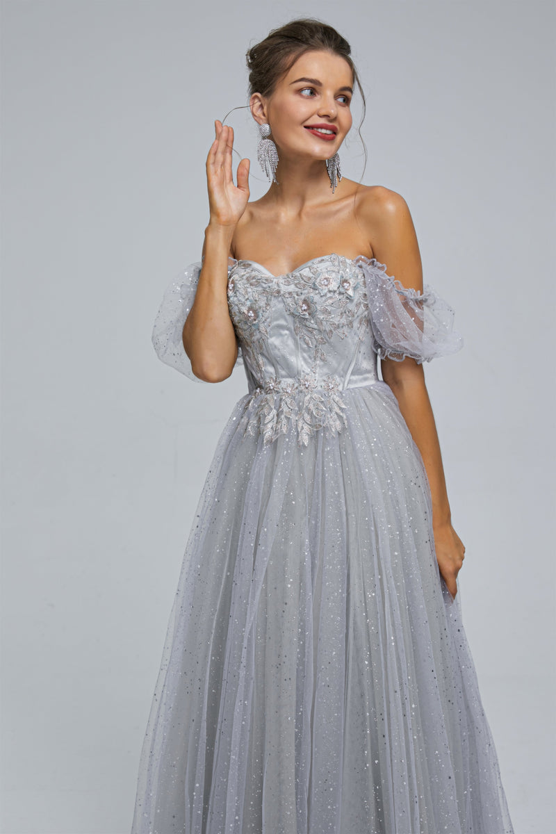 Off-the-shoulder Lace Applique Ankle Length Backless Vintage Beautiful Ball Gown Prom Dress Off-the-shoulder Lace Applique Ankle Length Backless Vintage Beautiful Ball Gown Prom Dress