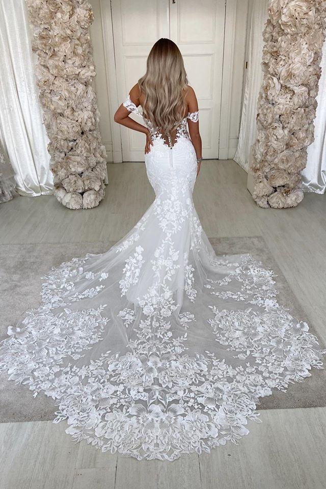 Off The Shoulder Mermaid Appliques Wedding Dresses Lace Backless Bridal Gowns Off The Shoulder Mermaid Appliques Wedding Dresses Lace Backless Bridal Gowns