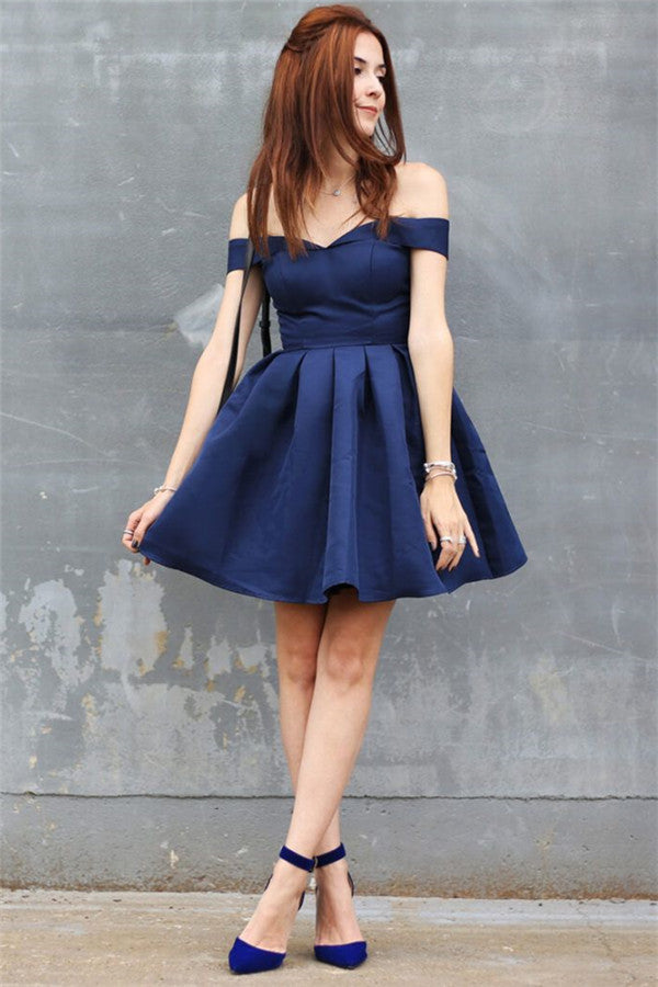 Customizing this New Arrival Off-the-Shoulder Navy Homecoming Dress Chic Short Hoco Dresses On Sale on Ballbella. We offer extra coupons,  make Homecoming Dresses in cheap and affordable price. We provide worldwide shipping and will make the dress perfect for everyone.