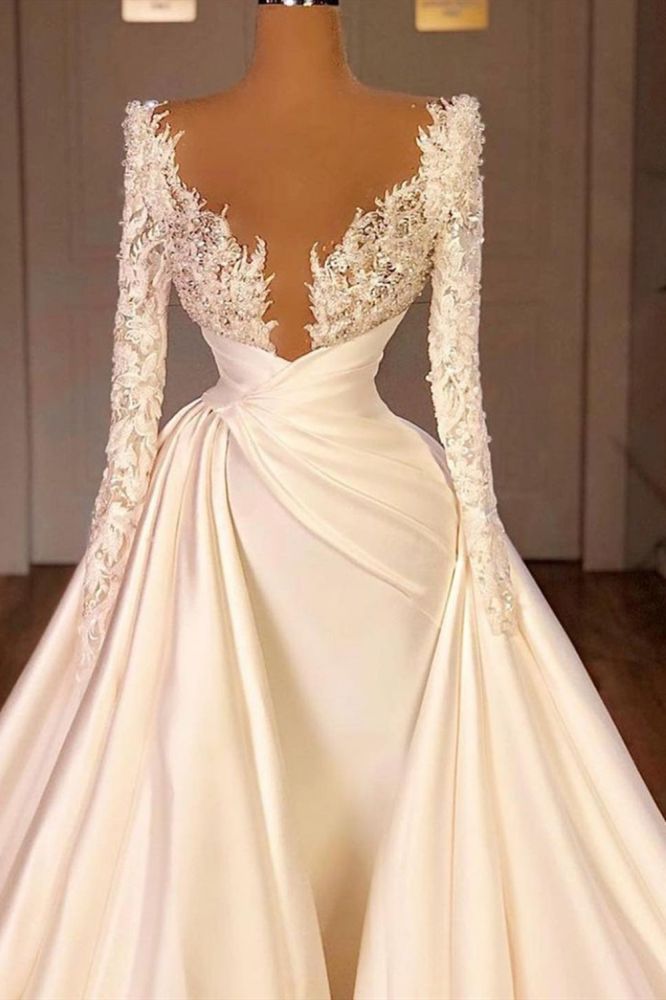 Looking for a dress in Satin, style, and Amazing Appliques,Feathers,Sequined, work? We meet all your need with this Classic Off the Shoulder Sequined Fur Satin Wedding Party Gown.