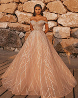Ballbella offers Off the Shoulder Sequins Aline Wedding Gown at a good price, 1000+ options, fast delivery worldwide.