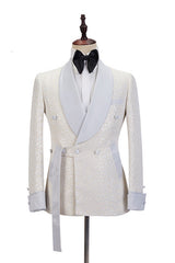 Buy Off White Shawl Lapel Slim Fit Jacquard Bespoke Wedding Suits for men from Ballbella. Huge collection of Shawl Lapel Men Suit sets at low offer price &amp; discounts, free shipping &amp; made. Order Now.