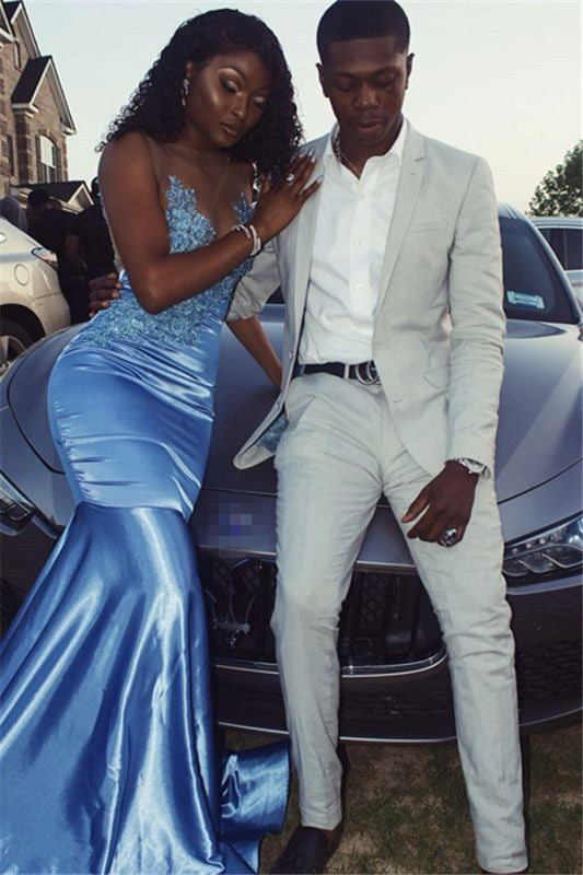 Off White Simple Prom Suit Notch Lapel Men Suit-Ballbella