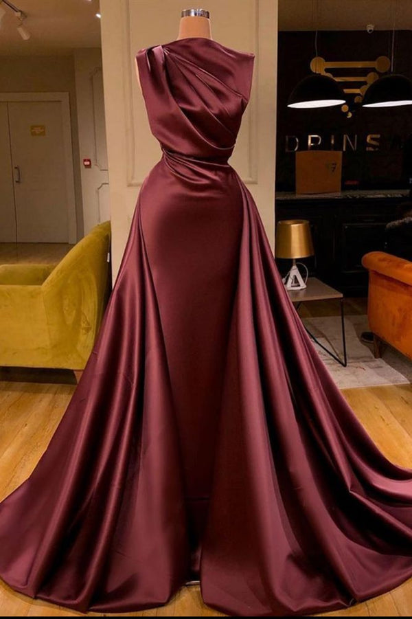 Ballbella offers One Shoulder Satin Evening Party Gowns Detachable Train at a good price from to A-line Floor-length hem. Gorgeous yet affordable Prom Dresses.