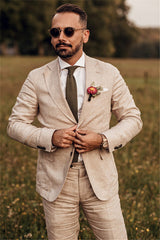 Ballbella made this Party Linen Wedding Suit, Casual Summer Beach Groom Slim Fit Suit Tuexedos with rush order service. Discover the design of this Khaki Solid Notched Lapel Single Breasted mens suits cheap for prom, wedding or formal business occasion.
