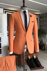 Peaked Lapel 3 Flaps Slim Fit Men's Prom Suits-Ballbella