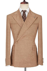 Peaked Lapel Ruffles Slim Fit Formal Men Suits-Ballbella