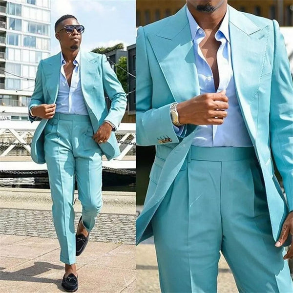 Peaked Lapel Slim Fit Prom Outfits for Men-Ballbella
