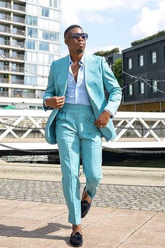 Peaked Lapel Slim Fit Prom Outfits for Men-Ballbella