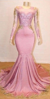 Rock a Chic,  playful look with our Pink Appliques Long Sleevess Prom Dresses. Shop Ballbella with free shipping on New Arrival Gorgeous Mermaid Evening Gowns available in all sizes and colors.