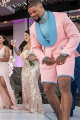 Pink Shawl Lapel One Button Custom design Wedding Suits for Men-Ballbella