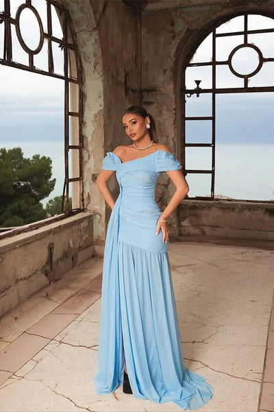 long sleeve off the shoulder mermaid prom dress Off the Shoulder Long Sleeves Long Mermaid Formal Dress With Lace Appliques