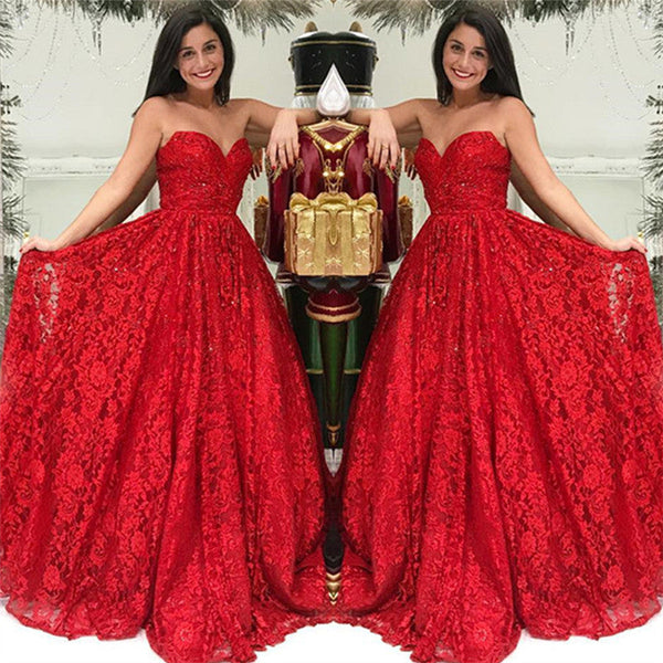 Customizing this New Arrival Red Lace Sweetheart Evening Dresses New in Affordable Ball Dresses On Sale on Ballbella. We offer extra coupons,  make Prom Dresses, Evening Dresses in cheap and affordable price. We provide worldwide shipping and will make the dress perfect for everyone.