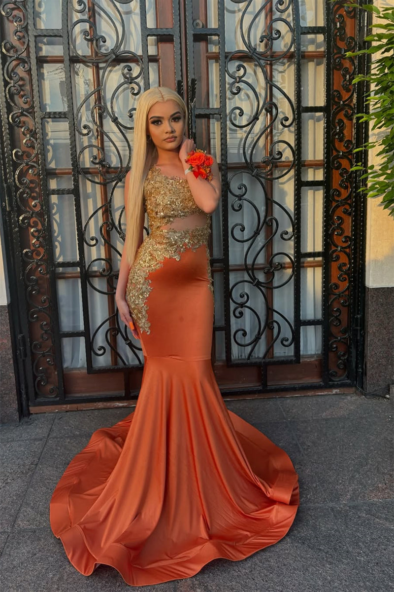 Red Satin Mermaid Column Gold Beaded Sleeveless Long Prom Dresses Red Satin Mermaid Column Gold Beaded Sleeveless Long Prom Dresses
