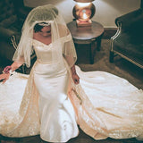 Ballbella.com supplies you Retro White Off-the-shoulder Mermaid Wedding Dresses with Overskirt online at an affordable price from Stretch Satin,Lace to Mermaid Floor-length skirts. Shop for AmazingCap Sleeves wedding collections for your big day.