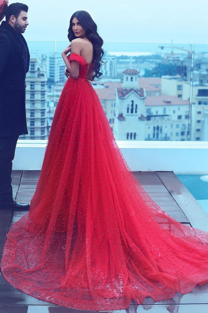 Ballbella offers Romantic Off-the-Shoulder A-line Evening Maxi Gown Tulle Formal Party Dress at a good price from Tulle to A-line Floor-length styles. Check our Gorgeous yet affordable Prom Dresses and Evening Dresses.