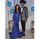 Ballbella offers Royal Blue Mermaid Prom Party Gowns Sequined V-Neck Party Wear at a good price from different colors, Stretch Satin to Mermaid Floor-length hem. Gorgeous yet affordable Prom Dresses, Evening Dresses.