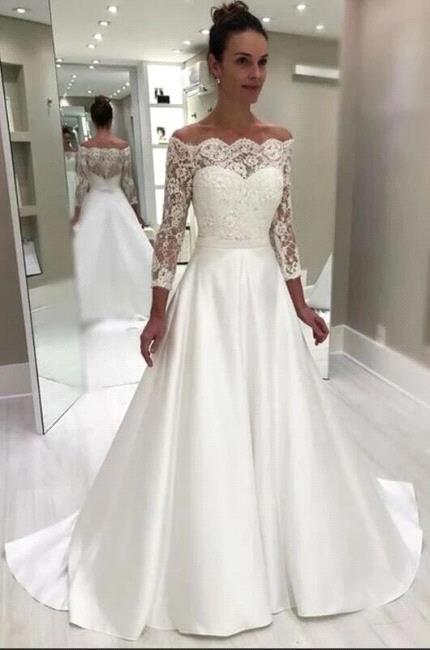 Ballbella offers Royal Off-the-shoulder Court train White Princess Wedding Dress online at an affordable price from to A-line Floor-length skirts. Shop for Amazing3/4-Length Sleeves wedding collections for your big day.