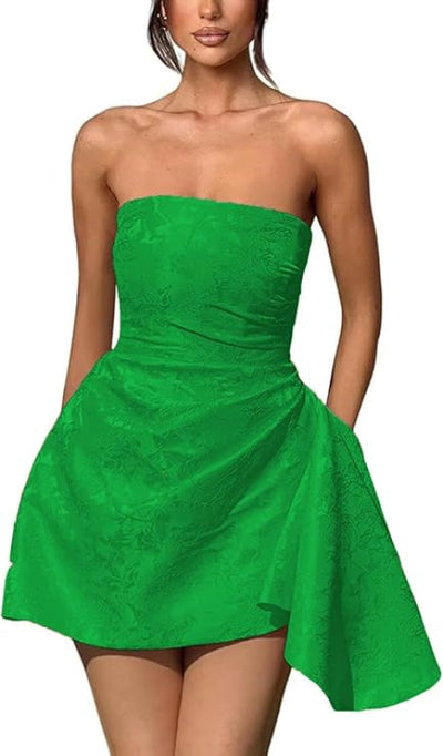 strapless jade ruched short homecoming dress Strapless Short Homecoming Dress with Beaded Corset Burgundy / 6
