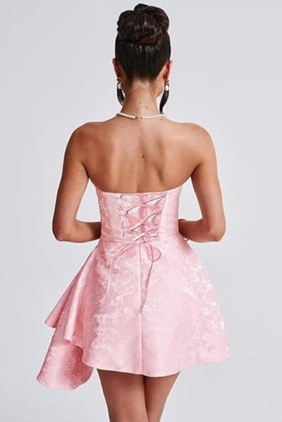 modlily homecoming dresses Dreamylily Women Orange A Line Strapless Sweetheart Satin Short Homecoming  Dress with Keyhole