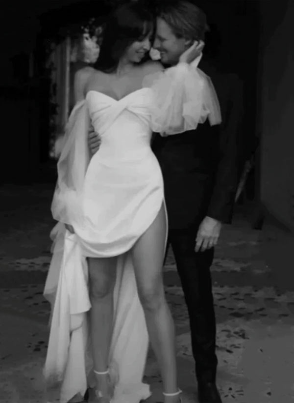 Satin Wedding Dress for Summer Beach Church Resort-Ballbella