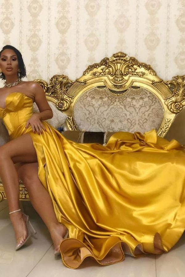 Sexy Sweetheart Long Prom Dress With Split Online-Ballbella