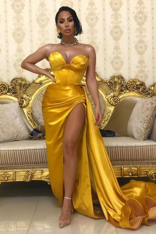 Sexy Sweetheart Long Prom Dress With Split Online-Ballbella