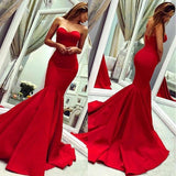 Ballbella offers new Sey Red Satin Mermaid Sleeveless Sweetheart Floor Length Backless Prom Dresses Evening Gowns With Zipper at cheap prices. It is a gorgeous Mermaid Prom Dresses, Evening Dresses in Satin,  which meets all your requirement.