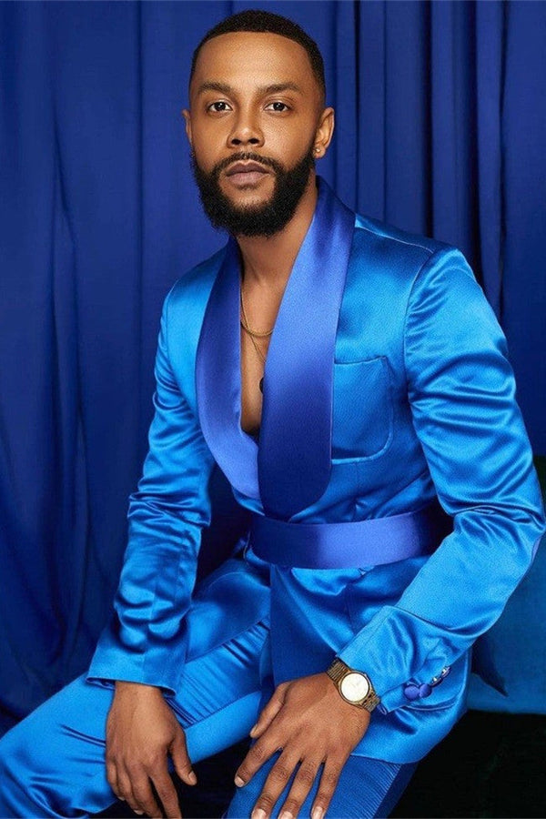 Shawl Lapel Bespoke Men's Prom Suits-Ballbella