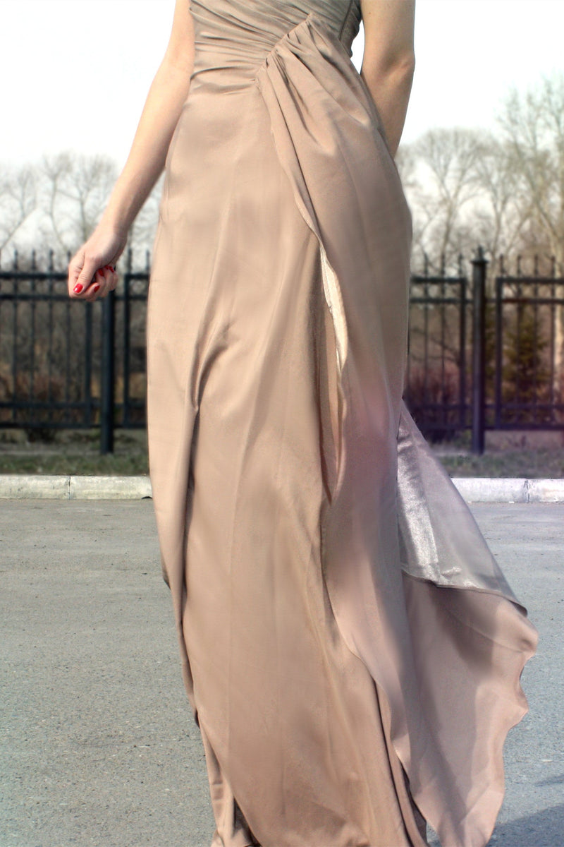 Sheath Small Round Collar Floor Length Chiffon Evening Dress Sheath Small Round Collar Floor Length Chiffon Evening Dress