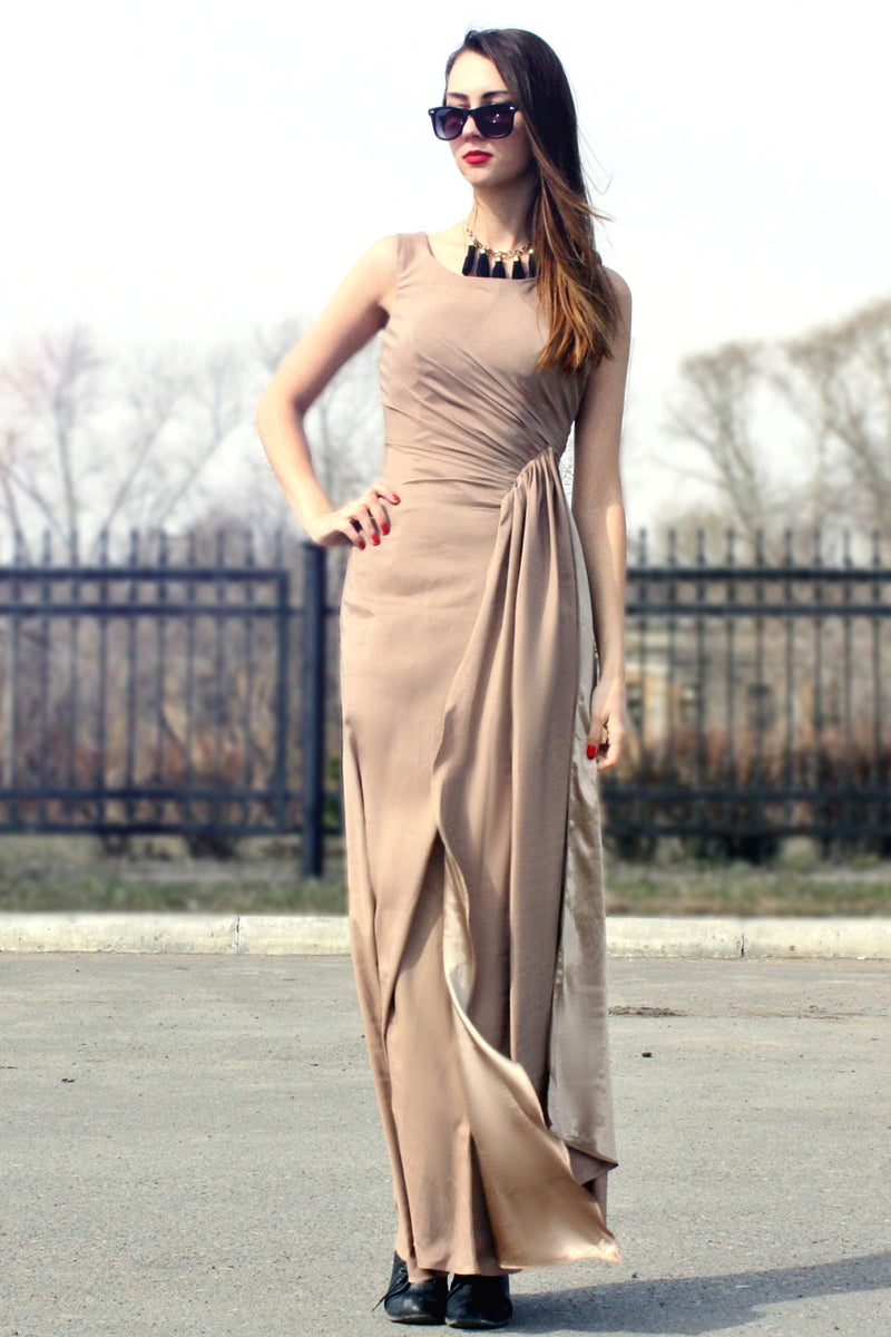 Sheath Small Round Collar Floor Length Chiffon Evening Dress Sheath Small Round Collar Floor Length Chiffon Evening Dress