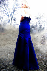 Sheath Strapless Floor Length Charmeuse Evening Dress-Ballbella