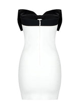 Sheath Strapless Sleeveless Short/Mini Homecoming Dresses With Bow(s)-Ballbella