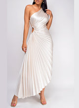 Sheath/Column One-Shoulder Asymmetrical Homecoming Dresses With Pleated-Ballbella