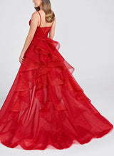 Sheath/Column Square Neckline Detachable Tulle Homecoming Dresses-Ballbella