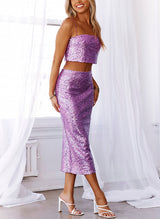 Sheath/Column Square Neckline Sleeveless Sequined Homecoming Dresses-Ballbella