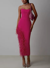 Sheath/Column Strapless Asymmetrical Elastic Satin Homecoming Dresses-Ballbella