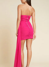 Sheath/Column Strapless Sleeveless Short/Mini Jersey Homecoming Dresses-Ballbella
