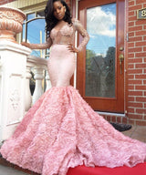 Ballbella.com custom made this pink beads sequins mermaid popular prom dresses,  we sell dresses On Sale all over the world. Also,  extra discount are offered to our customers. We will try our best to satisfy everyone and make the dress fit you well.