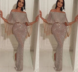 Ballbella offers Shiny Off-the-shoulder Long Mermaid Sequins Prom Dresses at a cheap price from shiny fabric to Mermaid Floor-length hem.. Gorgeous yet affordable Prom Dresses, Evening Dresses online.