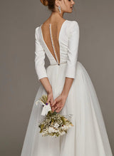 Short Wedding Dresses Sleeves-Ballbella