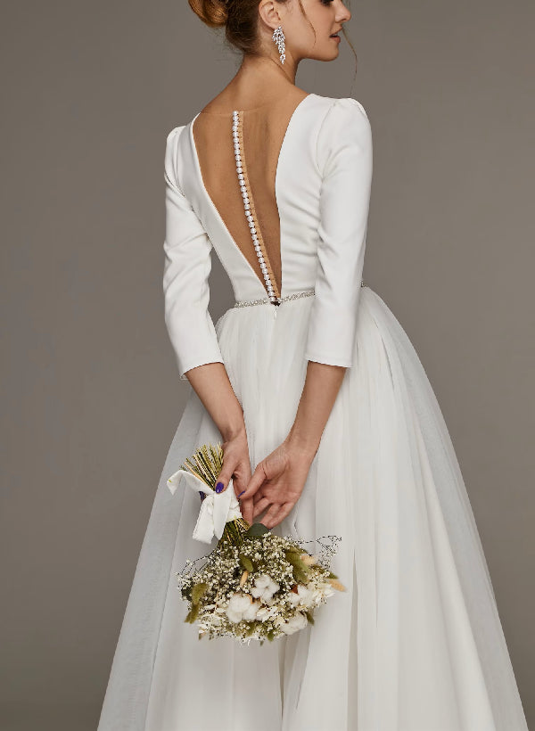 Short Wedding Dresses Sleeves-Ballbella
