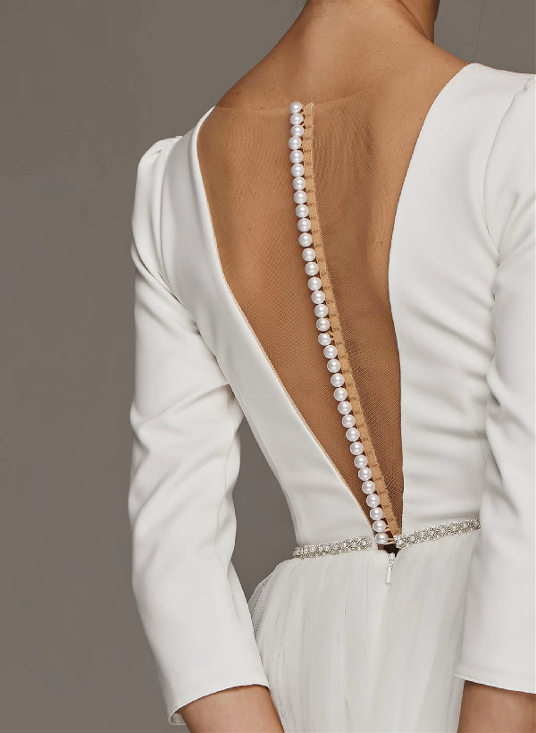 Short Wedding Dresses Sleeves-Ballbella